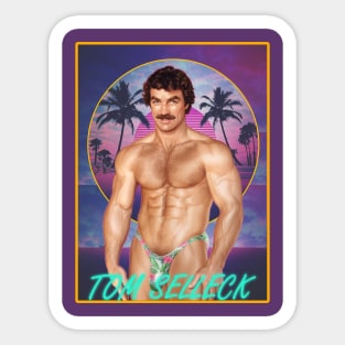 Tom Selleck Retro Vibe Sticker